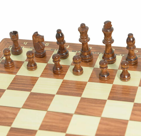 Rosewood Chess Board - With Integrated Lock - Magnetic Chessboard 38.8cm