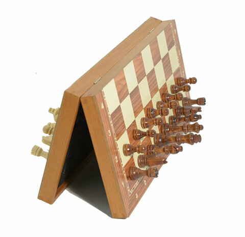 Rosewood Chess Board - With Integrated Lock - Magnetic Chessboard 38.8cm