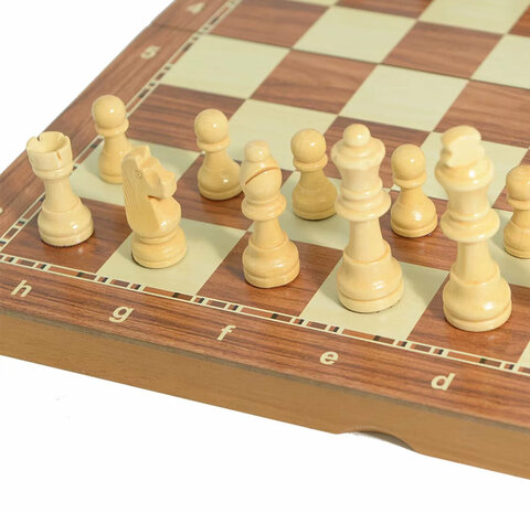 Rosewood Chess Board - With Integrated Lock - Magnetic Chessboard 38.8cm