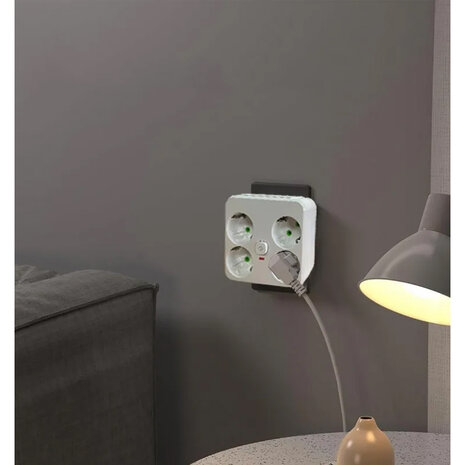 Multiprise europ&eacute;enne, 4 prises sans rallonge avec 2 ports USB 1 Type-C