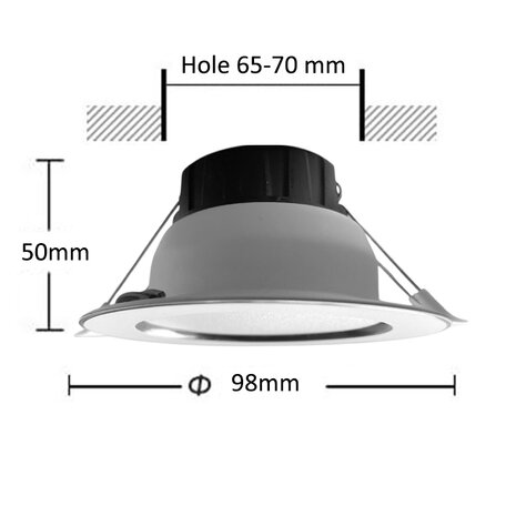 LED downlight spots - 7W - 3 kleuren - Inbouwspot - Zilver design