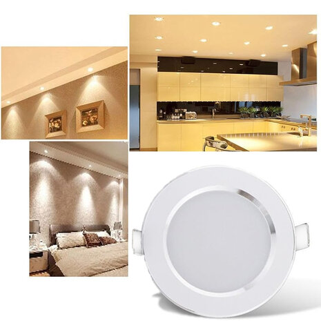 LED downlight spots - 7W - 3 kleuren - Inbouwspot - Zilver design