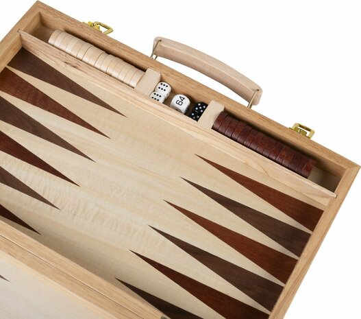 Backgammon Set -massief hout -  47,5 x 38 x 2,7 cm Set 'Classic Heritage'.