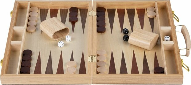 Backgammon Set -massief hout -  47,5 x 38 x 2,7 cm Set 'Classic Heritage'.