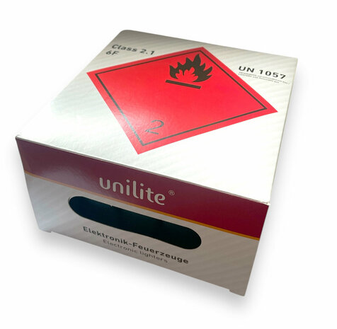 Turbo Aanstekers - Multicolour caps, HC Black body - Unilite - tray van 50 stuks 