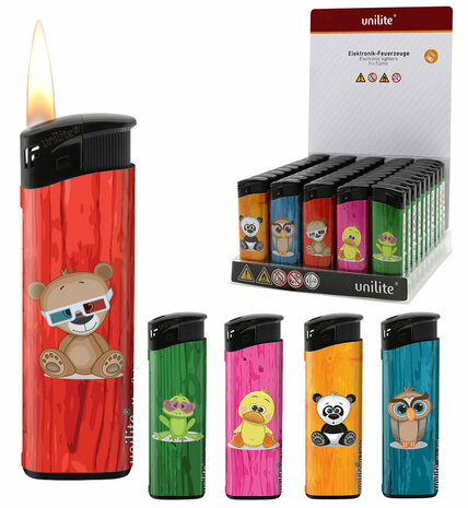 Aanstekers -  50 stuks in tray - Mini Pets - navulbaar en klik 