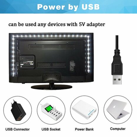 RGB LED MOOD LIGHT 5M - Usb - APP Control &amp; Afstandsbediening 