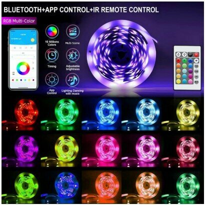 RGB LED MOOD LIGHT 5M - Usb - APP Control &amp; Afstandsbediening 
