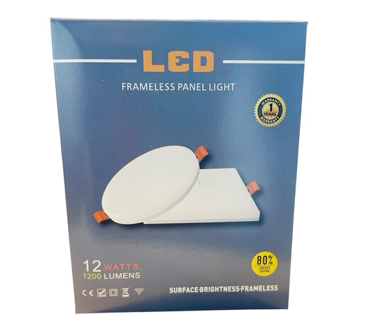 Inbouwspots LED - 1200LM - 3in1 - 3000K - 4000K 6500K - frameless panel light 12W