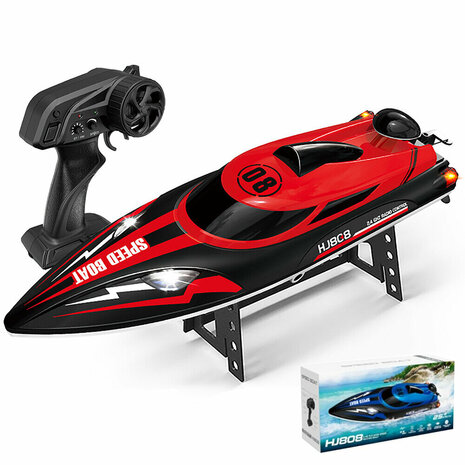 Speed Race boot &ndash; HJ808 RC Speedboot met 2.4 GHz Afstandsbediening - Rood