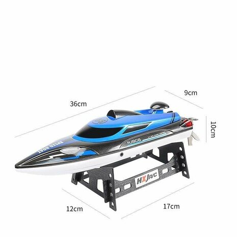 Speed Race Boat &ndash; HJ808 RC Speedboot met 2.4 GHz Afstandsbediening - blauw