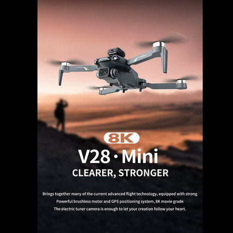 RC Drone 4DRC V28 Max Drone met GPS, Obstakeldetectie en HD Camera