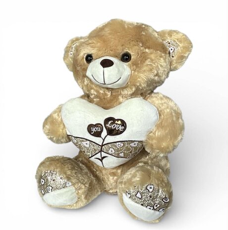Knuffelbeer - Schattig teddybeer -  You Love - zacht speciaal  knuffelbier 40 CM