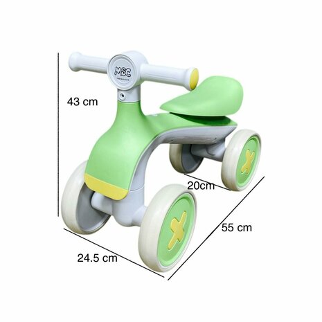 4-Wheel Magic loopfiets - 55CM - donkergroen - Muziek &amp; Lichtjes 3