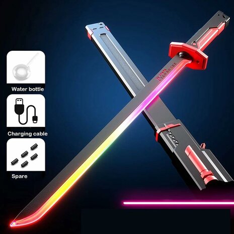 Dazzling Spray Sword &ndash; Katana Zwaard met LED-licht, Rook, Vonken en Geluid (70 cm)