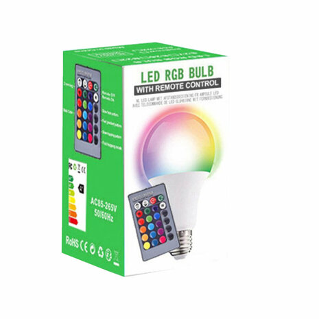 RGBW-LED-Farbwechsellampe &ndash; E27 15W mit Fernbedienung