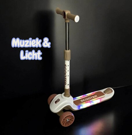 Kinderstep 3 Wielen - Scooter - Driewieler Step Opvouwbaar - Kantelstep - Met Licht &amp; Muziek S