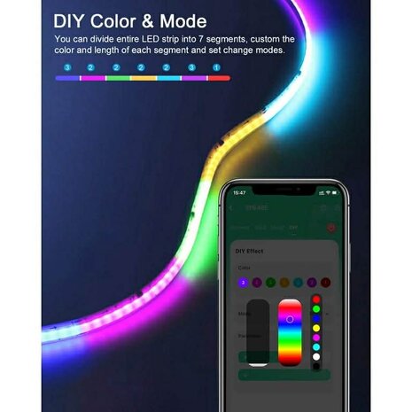 LED - Strip - Complete set - RGB Veelgebruikte kleurrijke RGB - Lichtstrip van 5 meter SMART