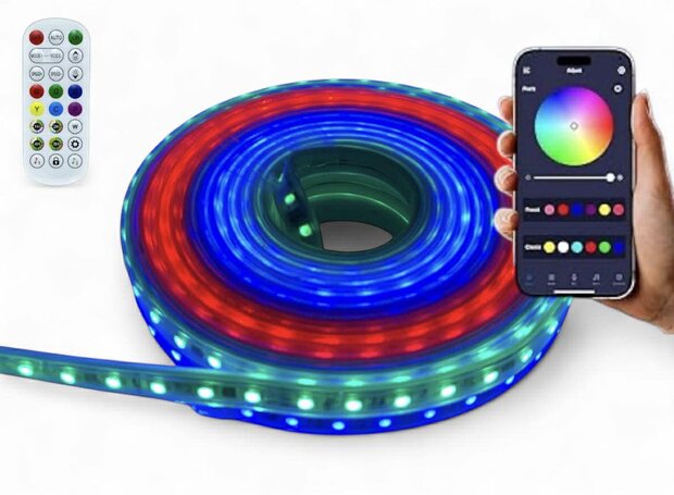 LED - Strip - Complete set - RGB Veelgebruikte kleurrijke RGB - Lichtstrip van 20 meter SMART