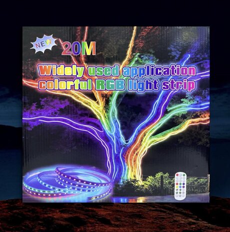 LED - Strip - Complete set - RGB Veelgebruikte kleurrijke RGB - Lichtstrip van 20 meter SMART