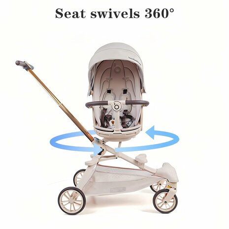 Kinderwagen Baobaohao V16 Buggy beige voor kinderen van 0-3 jaar &ndash; Luxe, lichtgewicht en opvouwbaar