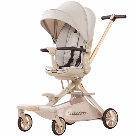 Kinderwagen Baobaohao V16 Buggy beige voor kinderen van 0-3 jaar &ndash; Luxe, lichtgewicht en opvouwbaar