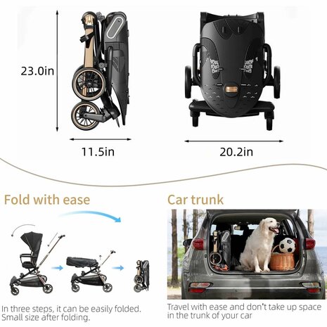 Kinderwagen Baobaohao V16 Buggy zwart voor kinderen van 0-3 jaar &ndash; Luxe, lichtgewicht en opvouwbaar