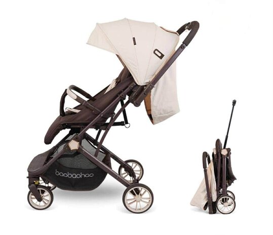 Kinderwagen Baobaohao Y8 Buggy &ndash; Luxe, Lichtgewicht &amp; Inklapbare voor 0-3 Jaar beige-brown.