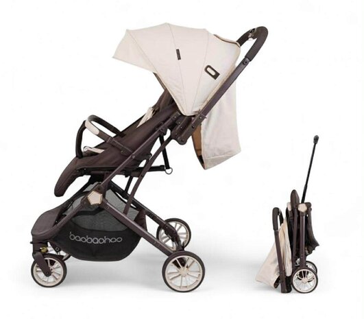 Kinderwagen Baobaohao Y8 Buggy &ndash; Luxe, Lichtgewicht &amp; Inklapbare voor 0-3 Jaar beige-brown.