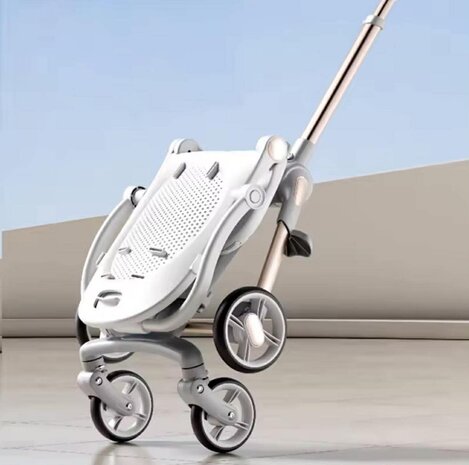 Kinderwagen Kxiaohe  K3 Buggy - Luxe, Lichtgewicht &amp; Inklapbare voor 0-3 Jaar Wit blauw roze