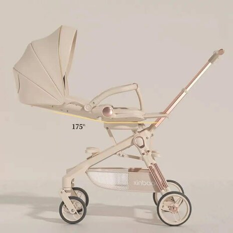 Kinderwagen Kxiaohe  K3 Buggy - Luxe, Lichtgewicht &amp; Inklapbare voor 0-3 Jaar beige