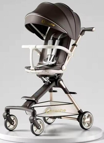 Kinderwagen Kxiaohe  K3 Buggy - Luxe, Lichtgewicht &amp; Inklapbare voor 0-3 Jaar brown - beige