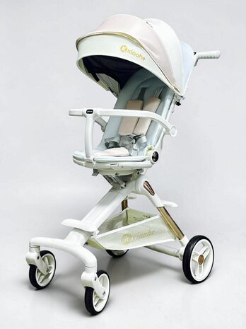 Kinderwagen Kxiaohe  K3 Buggy - Luxe, Lichtgewicht &amp; Inklapbare voor 0-3 Jaar Wit blauw roze