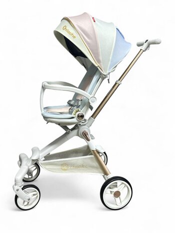 Kinderwagen Kxiaohe  K3 Buggy - Luxe, Lichtgewicht &amp; Inklapbare voor 0-3 Jaar Wit blauw roze