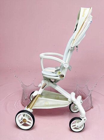 Kinderwagen Kxiaohe  K3 Buggy - Luxe, Lichtgewicht &amp; Inklapbare voor 0-3 Jaar Wit blauw roze