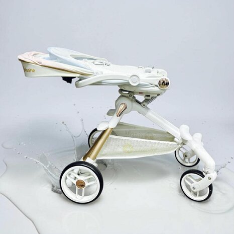 Kinderwagen Kxiaohe  K3 Buggy - Luxe, Lichtgewicht &amp; Inklapbare voor 0-3 Jaar Wit blauw roze