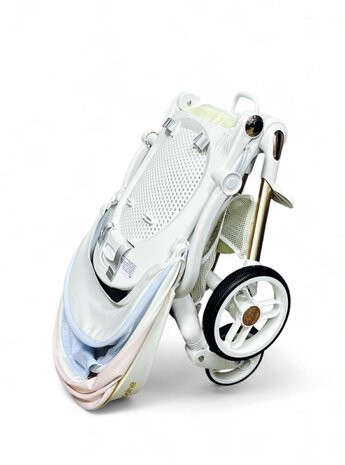 Kinderwagen Kxiaohe  K3 Buggy - Luxe, Lichtgewicht &amp; Inklapbare voor 0-3 Jaar Wit blauw roze