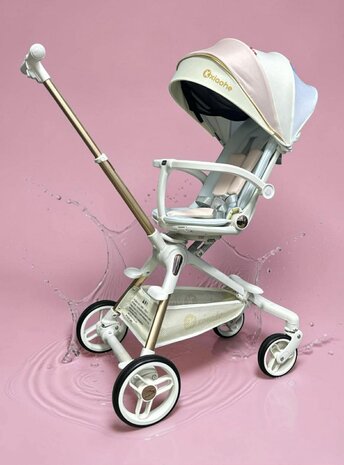 Kinderwagen Kxiaohe  K3 Buggy - Luxe, Lichtgewicht &amp; Inklapbare voor 0-3 Jaar Wit blauw roze