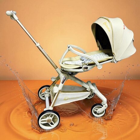 Kinderwagen Kxiaohe  K3 Buggy - Luxe, Lichtgewicht &amp; Inklapbare voor 0-3 Jaar beige