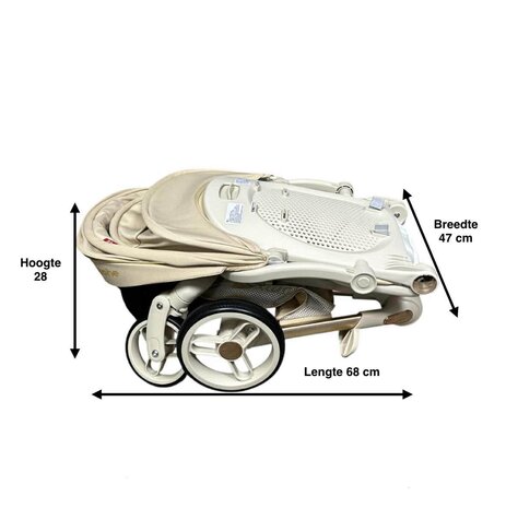 Kinderwagen Kxiaohe  K3 Buggy - Luxe, Lichtgewicht &amp; Inklapbare voor 0-3 Jaar beige