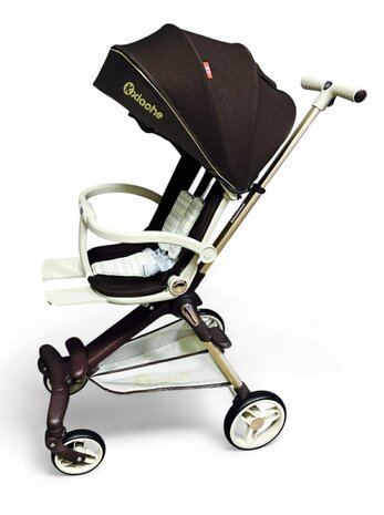 Kinderwagen Kxiaohe  K3 Buggy - Luxe, Lichtgewicht &amp; Inklapbare voor 0-3 Jaar brown - beige