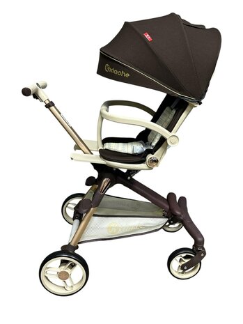 Kinderwagen Kxiaohe  K3 Buggy - Luxe, Lichtgewicht &amp; Inklapbare voor 0-3 Jaar brown - beige
