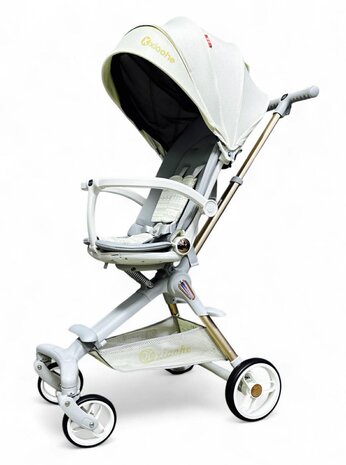 Kinderwagen Kxiaohe  K3 Buggy - Luxe, Lichtgewicht &amp; Inklapbare voor 0-3 Jaar Wit grijs