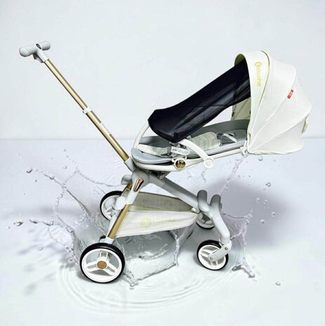 Kinderwagen Kxiaohe  K3 Buggy - Luxe, Lichtgewicht &amp; Inklapbare voor 0-3 Jaar Wit grijs