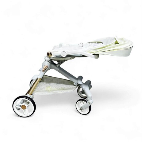 Kinderwagen Kxiaohe  K3 Buggy - Luxe, Lichtgewicht &amp; Inklapbare voor 0-3 Jaar Wit grijs