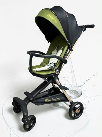 Kinderwagen Kxiaohe  K3 Buggy - Luxe, Lichtgewicht &amp; Inklapbare voor 0-3 Jaar Zwart Groen