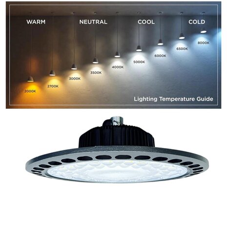 UFO LED Hoog Bouwverlichting 150W K3000 kleurtemperatuur - magazijn-, industri&euml;le en fabriekslamp