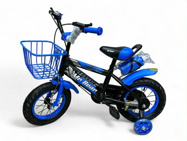 Kinderfiets, voor Jongens- en meisjesfietsen, 12 inch Mr Bear, in hoogte verstelbare kinderfiets