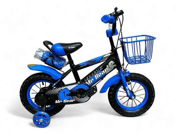 Kinderfiets, voor Jongens- en meisjesfietsen, 12 inch Mr Bear, in hoogte verstelbare kinderfiets