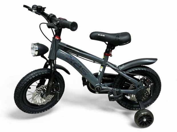 Kinderfiets SPORT XAS Mountainbike 12 inch voor jongens en meisjes &ndash; met dubbele schijfremmen Fatbike voor kinderen